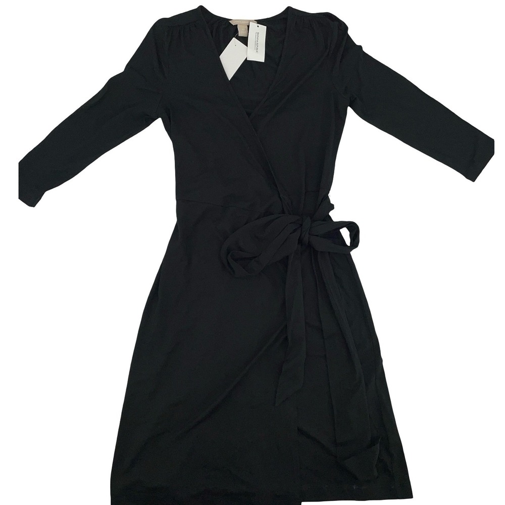 Banana Republic Women's Dress Wrap Black Rayon XS NWT
